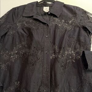 CAbi Black Lace Blouse